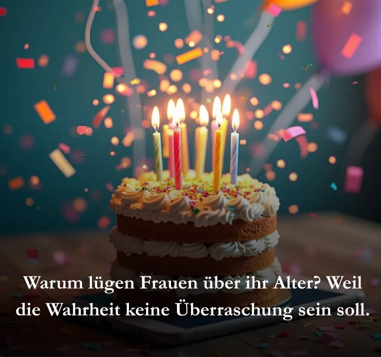 Warum lügen Frauen über ihr Alter? Weil die Wahrheit keine Überraschung sein soll.