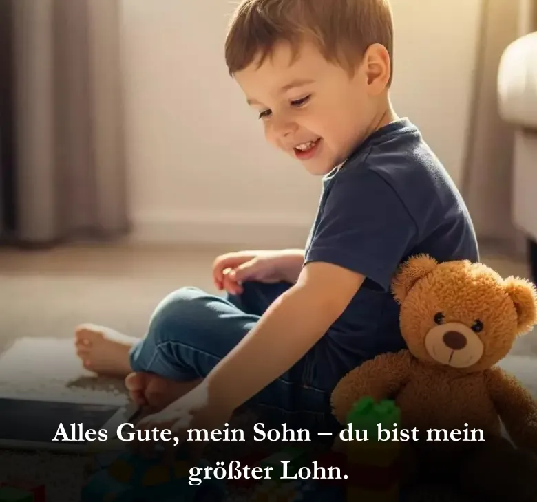 Alles Gute, mein Sohn – du bist mein größter Lohn.