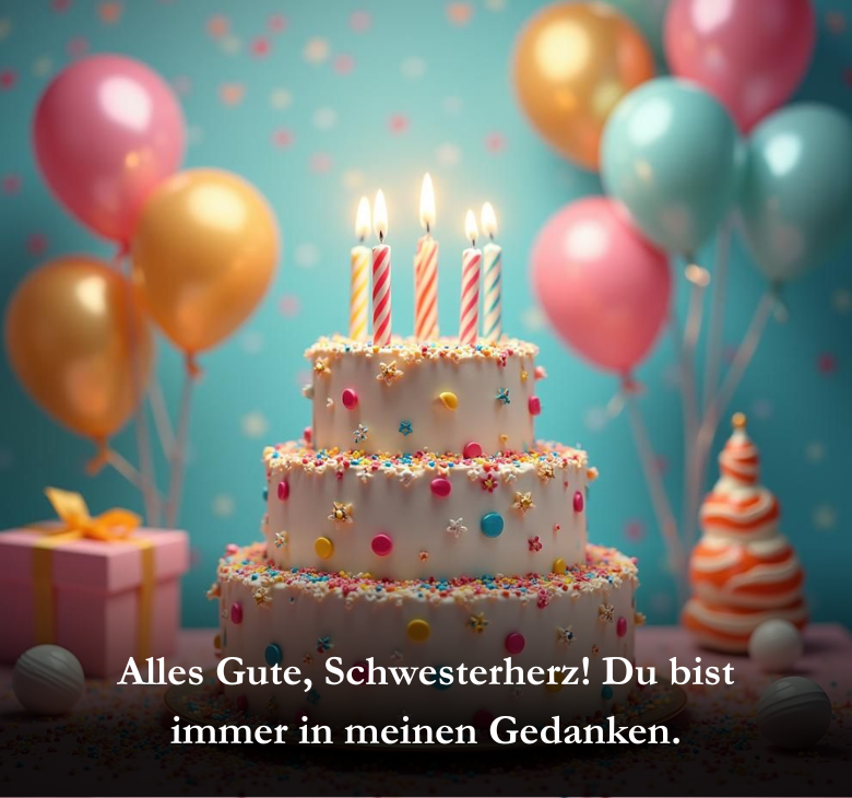 Alles Gute, Schwesterherz! Du bist immer in meinen Gedanken
