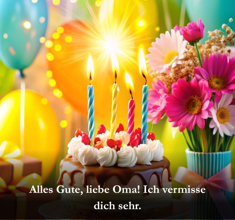 Alles Gute, liebe Oma! Ich vermisse dich sehr