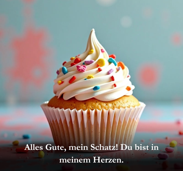 Alles Gute, mein Schatz! Du bist in meinem Herzen