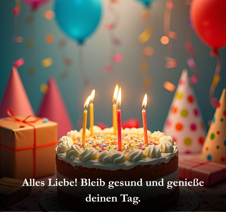 Alles Liebe! Bleib gesund und genieße deinen Tag