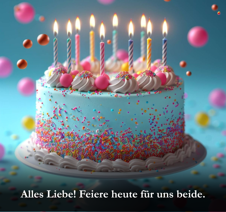 Alles Liebe! Feiere heute für uns beide