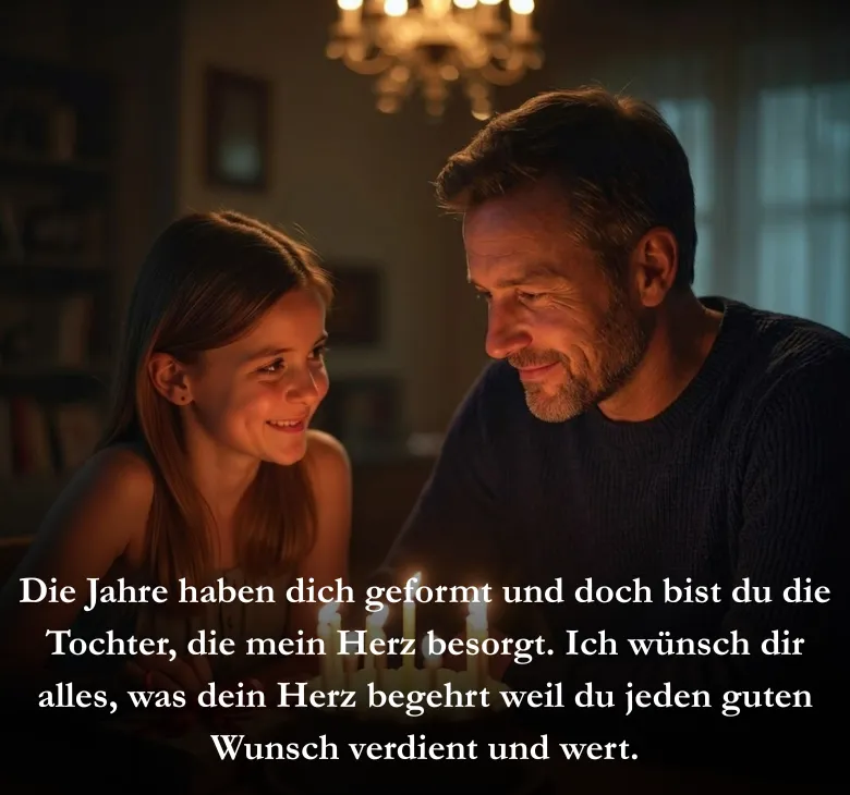 Die Jahre haben dich geformt und doch bist du die Tochter, die mein Herz besorgt. Ich wünsch dir alles, was dein Herz begehrt weil du jeden guten Wunsch verdient und wert.