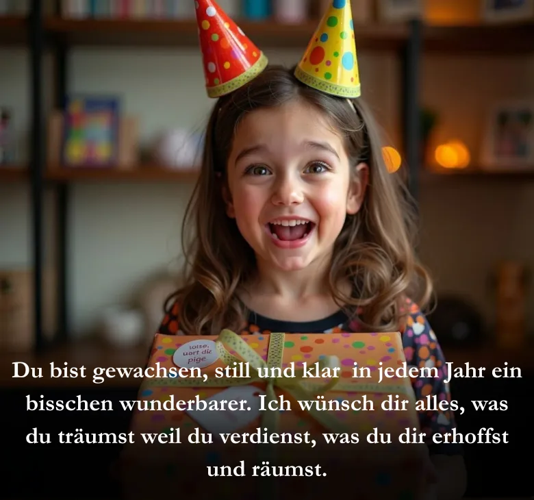 Du bist gewachsen, still und klar  in jedem Jahr ein bisschen wunderbarer. Ich wünsch dir alles, was du träumst weil du verdienst, was du dir erhoffst und räumst.
