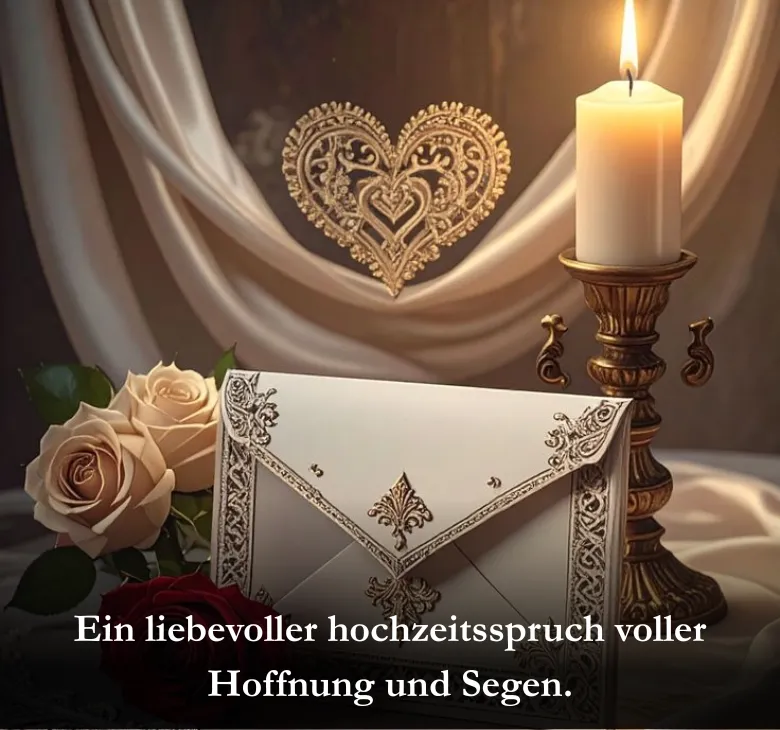 Ein liebevoller hochzeitsspruch voller Hoffnung und Segen.
