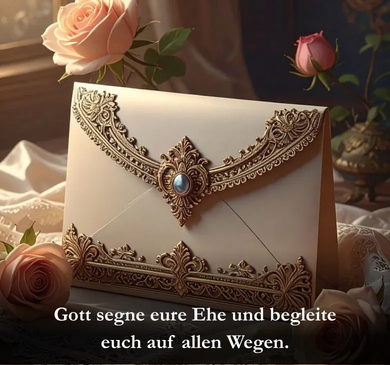 Gott segne eure Ehe und begleite euch auf allen Wegen.