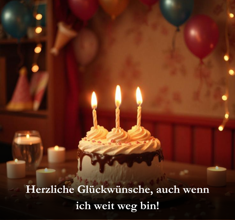 Herzliche Glückwünsche, auch wenn ich weit weg bin!