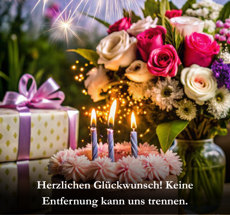 Herzlichen Glückwunsch! Keine Entfernung kann uns trennen