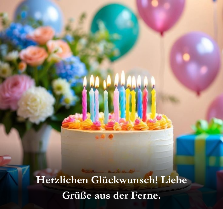 Herzlichen Glückwunsch! Liebe Grüße aus der Ferne