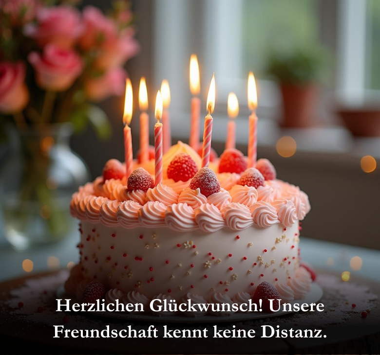 Herzlichen Glückwunsch! Unsere Freundschaft kennt keine Distanz