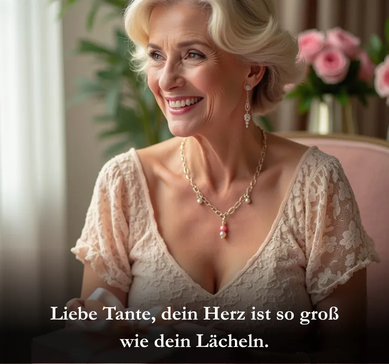 Liebe Tante, dein Herz ist so groß wie dein Lächeln
