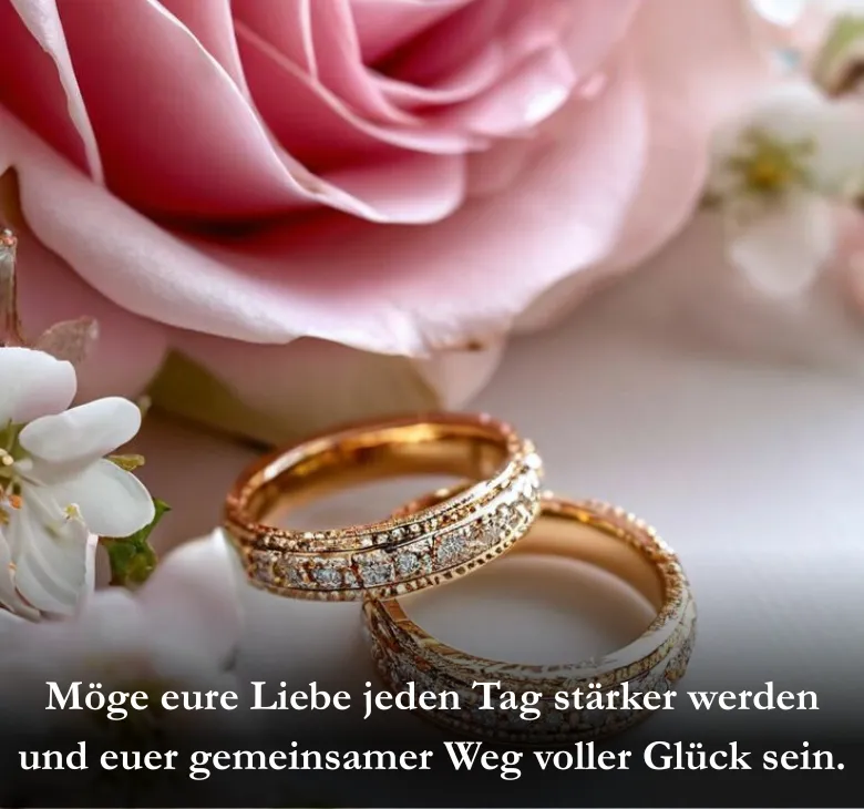 Möge eure Liebe jeden Tag stärker werden und euer gemeinsamer Weg voller Glück sein.