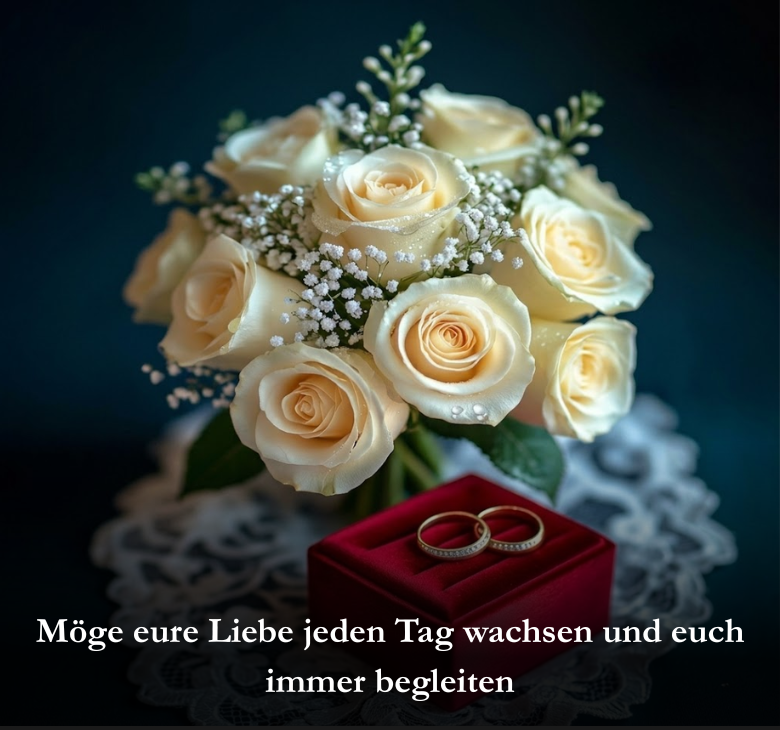Möge eure Liebe jeden Tag wachsen und euch immer begleiten