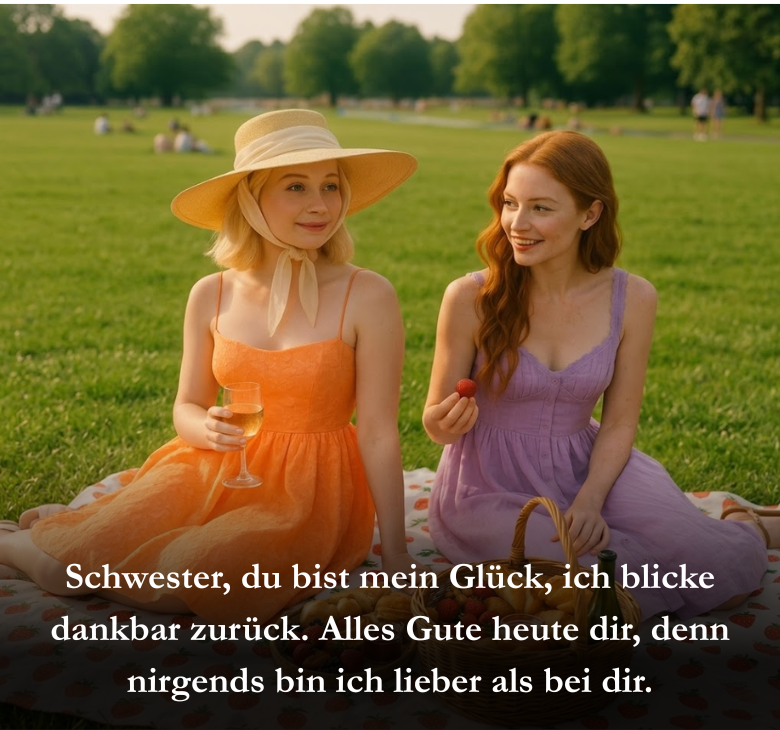 Schwester, du bist mein Glück, ich blicke dankbar zurück. Alles Gute heute dir, denn nirgends bin ich lieber als bei dir.