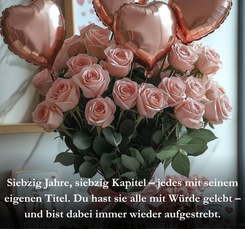 Siebzig Jahre, siebzig Kapitel – jedes mit seinem eigenen Titel. Du hast sie alle mit Würde gelebt – und bist dabei immer wieder aufgestrebt.