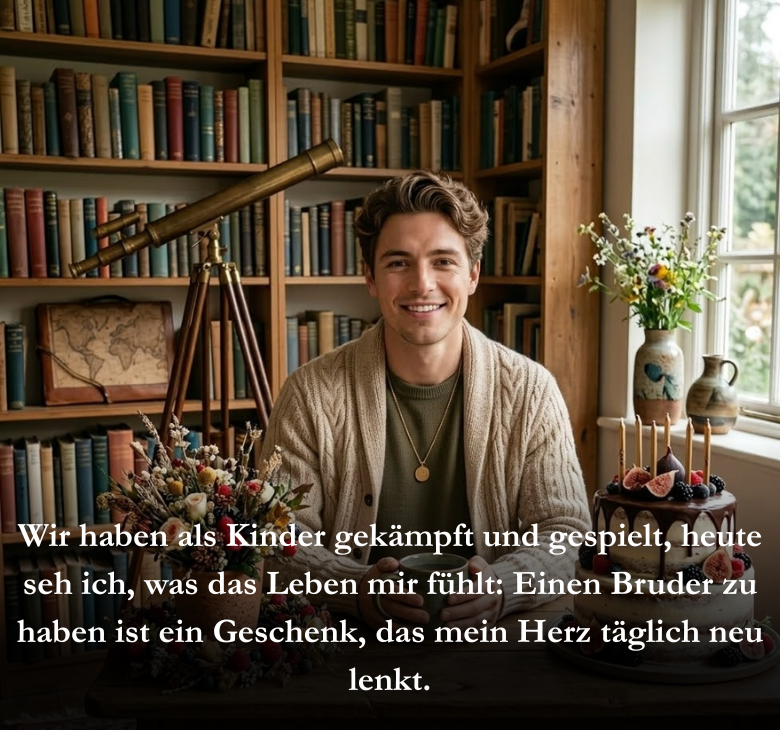 Wir haben als Kinder gekämpft und gespielt, heute seh ich, was das Leben mir fühlt: Einen Bruder zu haben ist ein Geschenk, das mein Herz täglich neu lenkt.