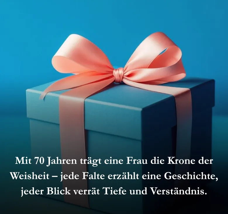 Mit 70 Jahren trägt eine Frau die Krone der Weisheit – jede Falte erzählt eine Geschichte, jeder Blick verrät Tiefe und Verständnis.