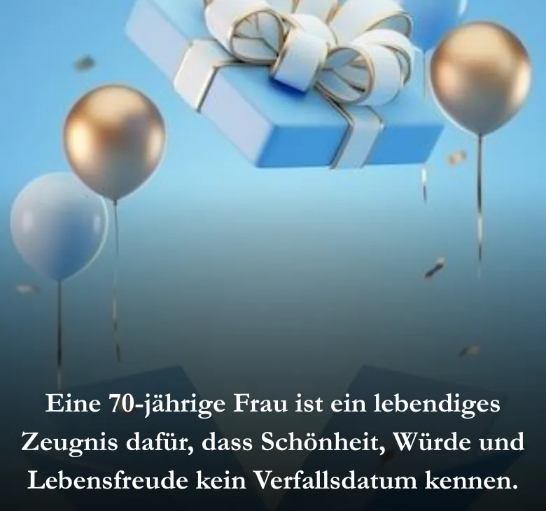 Eine 70-jährige Frau ist ein lebendiges Zeugnis dafür, dass Schönheit, Würde und Lebensfreude kein Verfallsdatum kennen.