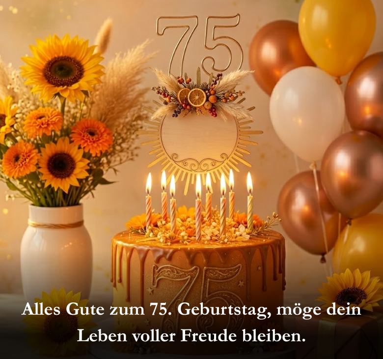 Alles Gute zum 75. Geburtstag, möge dein Leben voller Freude bleiben