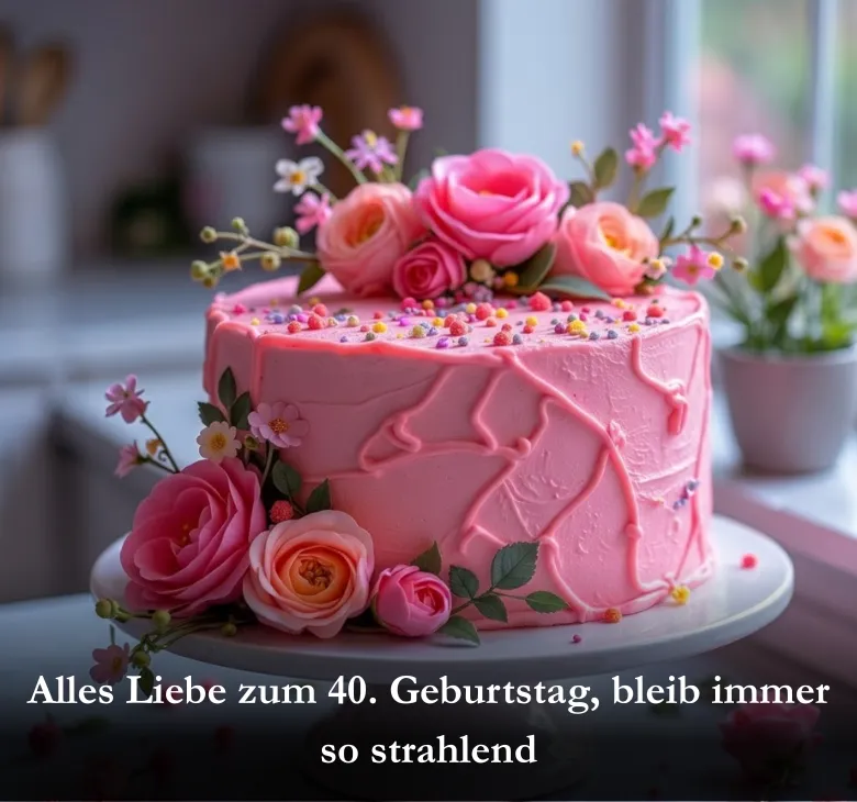 Alles Liebe zum 40. Geburtstag, bleib immer so strahlend