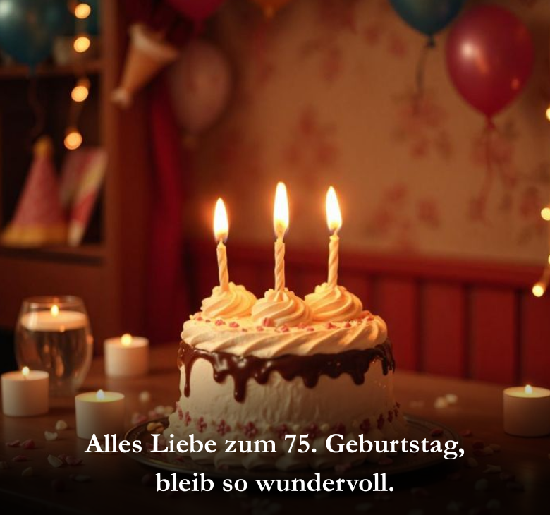Alles Liebe zum 75. Geburtstag, bleib so wundervoll