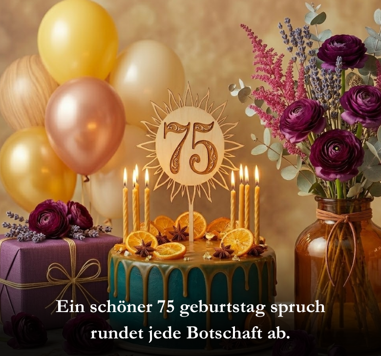 Ein schöner 75 geburtstag spruch rundet jede Botschaft ab