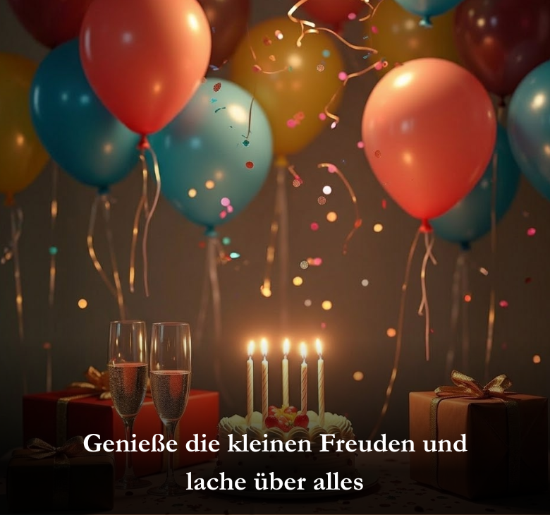 Genieße die kleinen Freuden und lache über alles