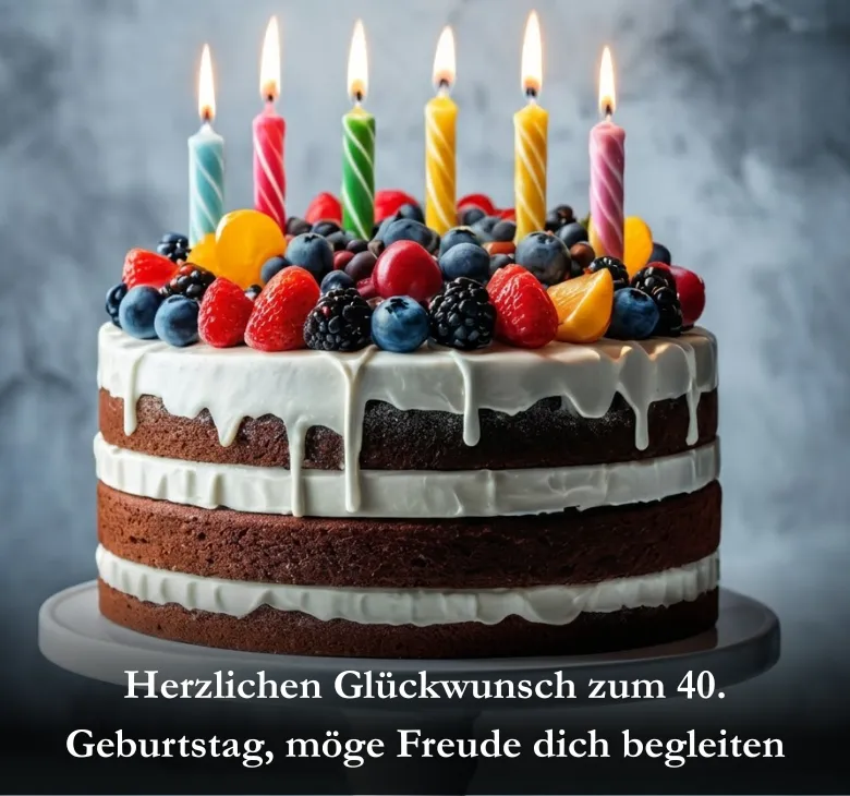 Herzlichen Glückwunsch zum 40. Geburtstag, möge Freude dich begleiten
