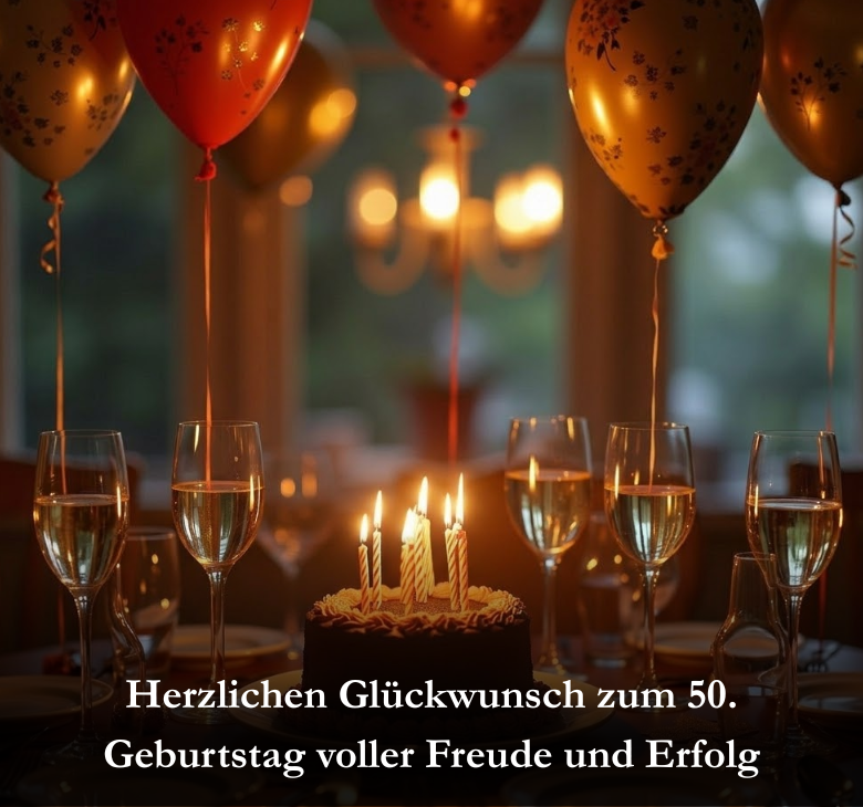 Herzlichen Glückwunsch zum 50. Geburtstag voller Freude und Erfolg