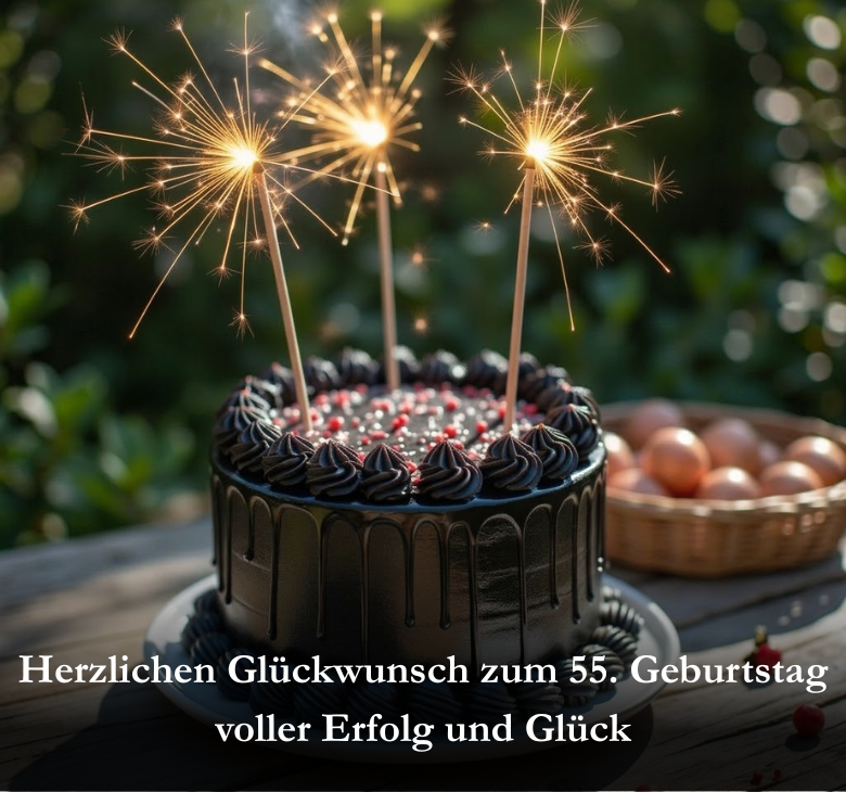Herzlichen Glückwunsch zum 55. Geburtstag voller Erfolg und Glück
