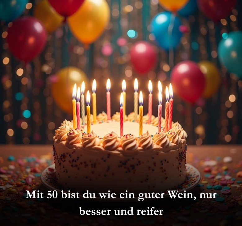 Mit 50 bist du wie ein guter Wein, nur besser und reifer