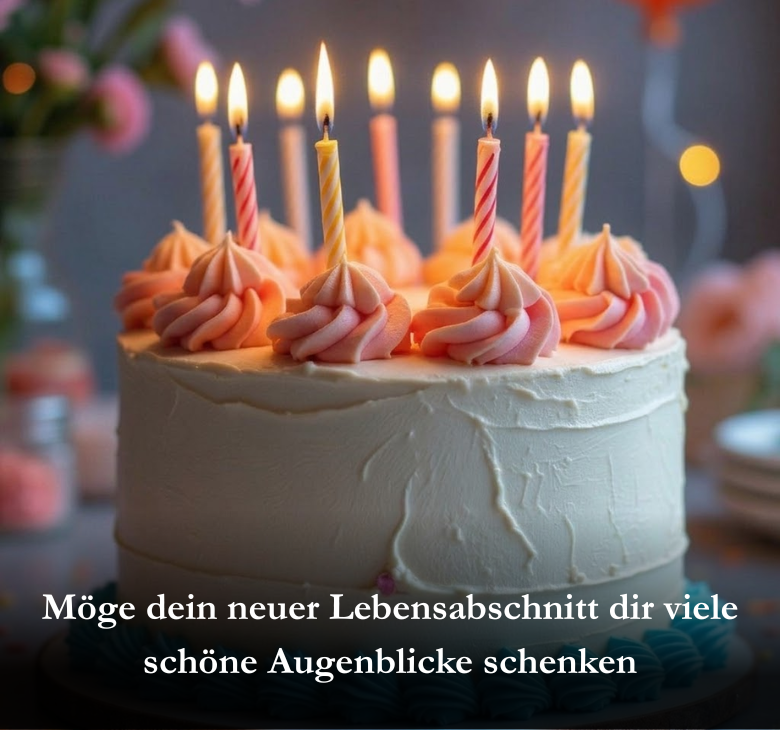 Möge dein neuer Lebensabschnitt dir viele schöne Augenblicke schenken