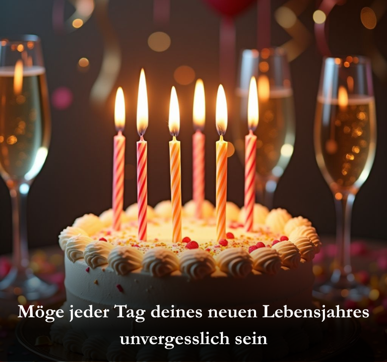 Möge jeder Tag deines neuen Lebensjahres unvergesslich sein