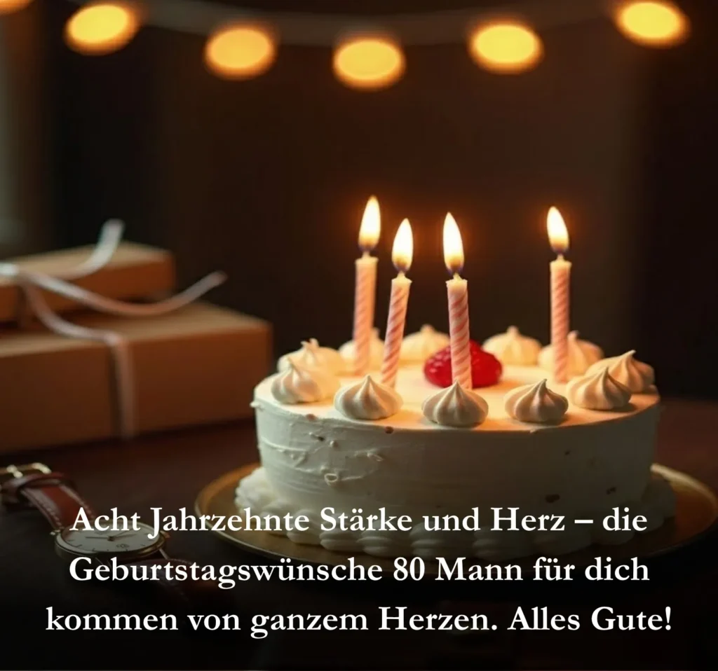 Acht Jahrzehnte Stärke und Herz – die Geburtstagswünsche 80 Mann für dich kommen von ganzem Herzen. Alles Gute!