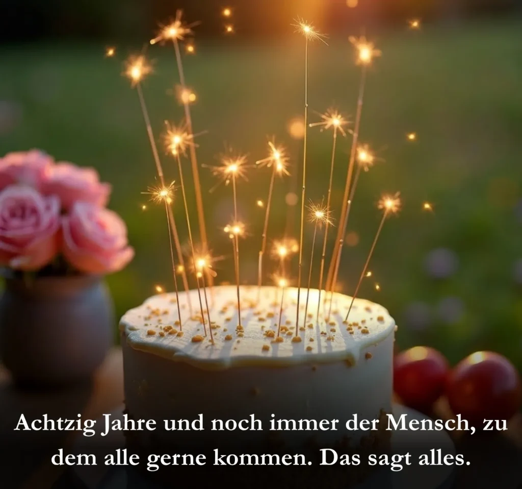 Achtzig Jahre und noch immer der Mensch, zu dem alle gerne kommen. Das sagt alles.