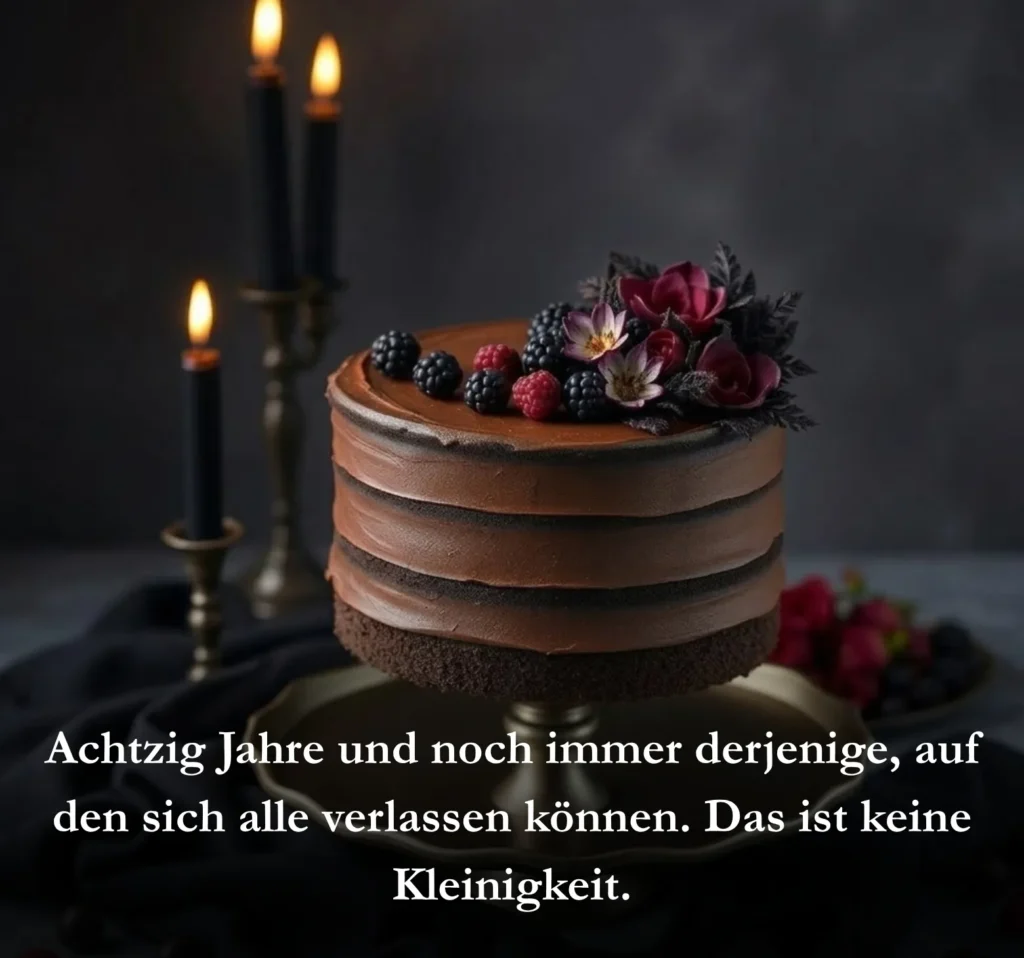 Achtzig Jahre und noch immer derjenige, auf den sich alle verlassen können. Das ist keine Kleinigkeit.
