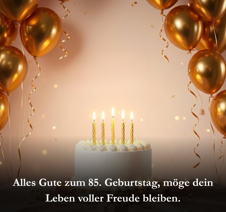 Alles Gute zum 85. Geburtstag, möge dein Leben voller Freude bleiben