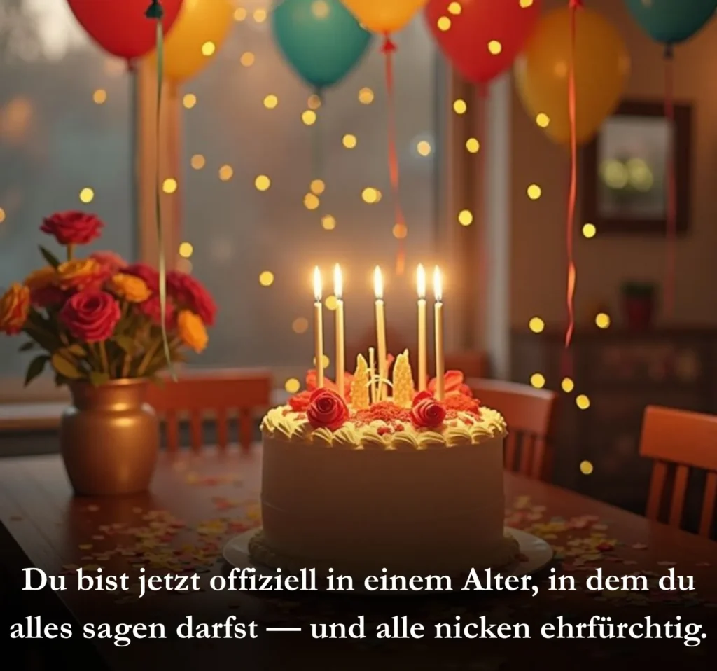 Du bist jetzt offiziell in einem Alter, in dem du alles sagen darfst — und alle nicken ehrfürchtig.