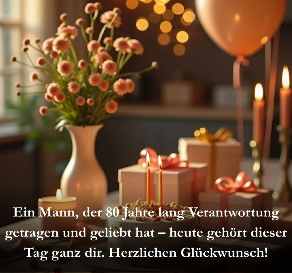 Ein Mann, der 80 Jahre lang Verantwortung getragen und geliebt hat – heute gehört dieser Tag ganz dir. Herzlichen Glückwunsch!