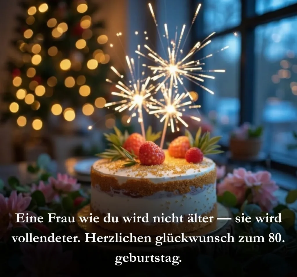 Eine Frau wie du wird nicht älter — sie wird vollendeter. Herzlichen glückwunsch zum 80. geburtstag.