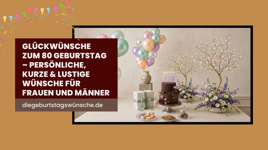 Glückwünsche zum 80 Geburtstag  – Persönliche, kurze & lustige Wünsche für Frauen und Männer