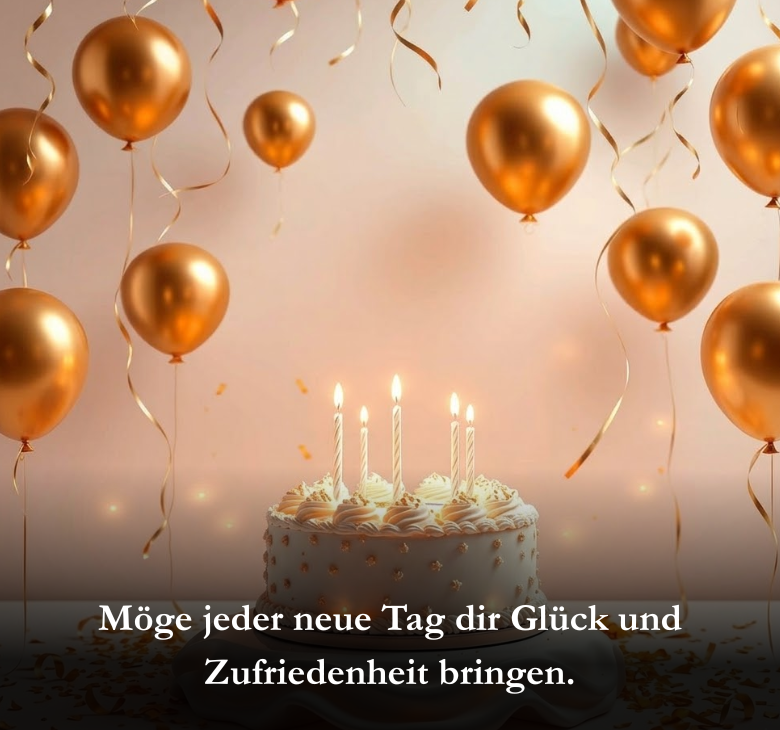 Möge jeder neue Tag dir Glück und Zufriedenheit bringen