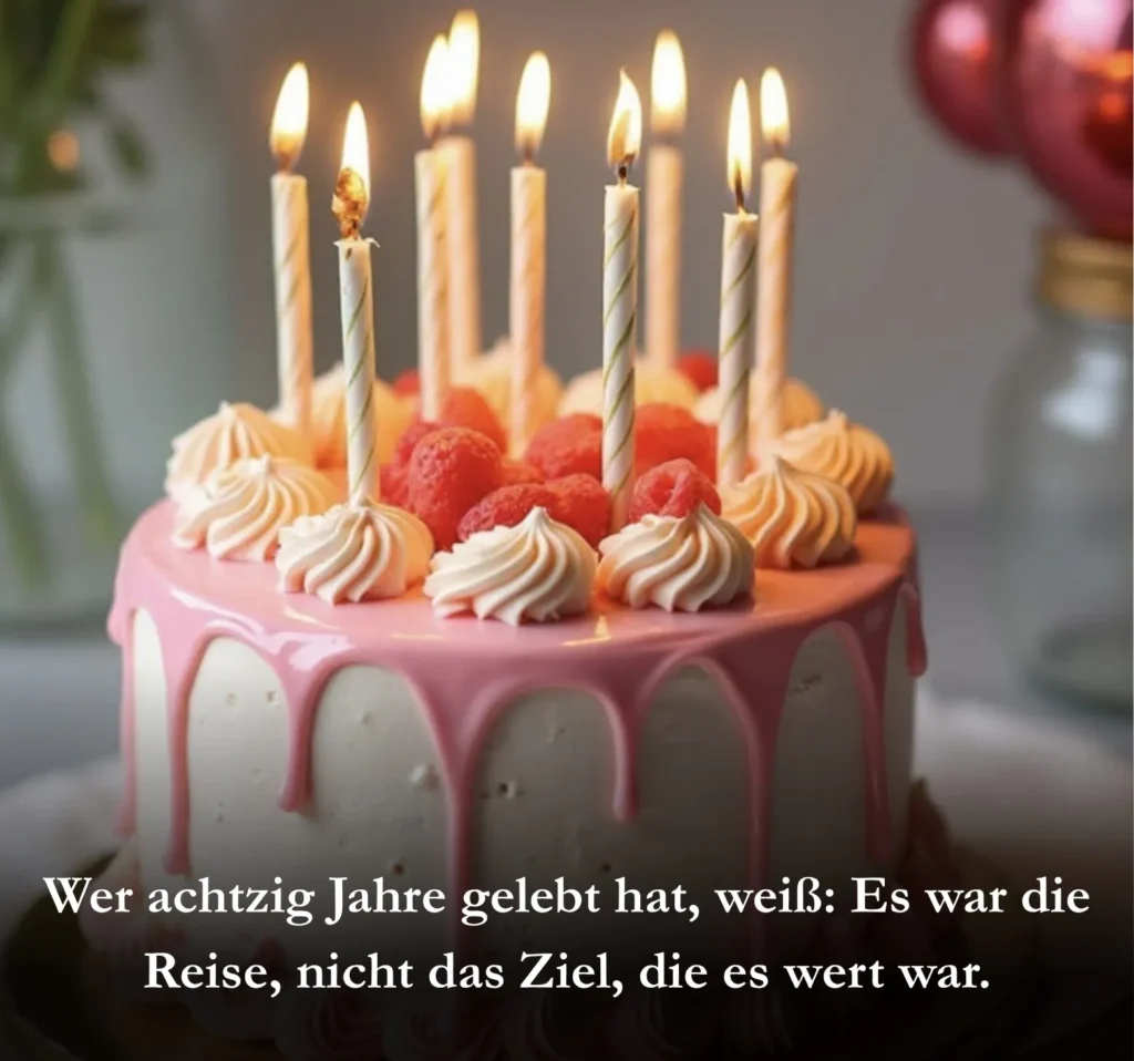 Wer achtzig Jahre gelebt hat, weiß: Es war die Reise, nicht das Ziel, die es wert war.