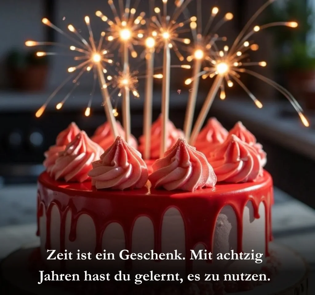 Zeit ist ein Geschenk. Mit achtzig Jahren hast du gelernt, es zu nutzen.