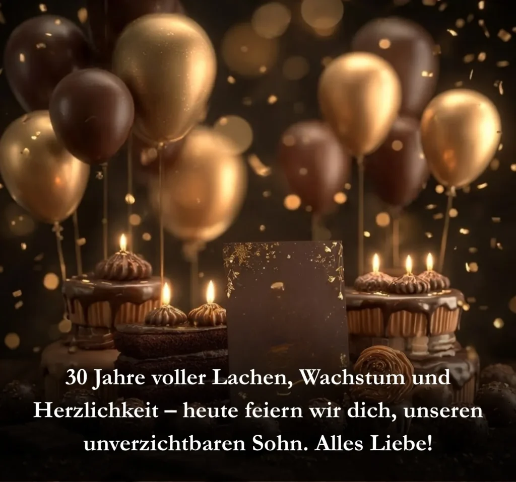 30 Jahre voller Lachen, Wachstum und Herzlichkeit – heute feiern wir dich, unseren unverzichtbaren Sohn. Alles Liebe!