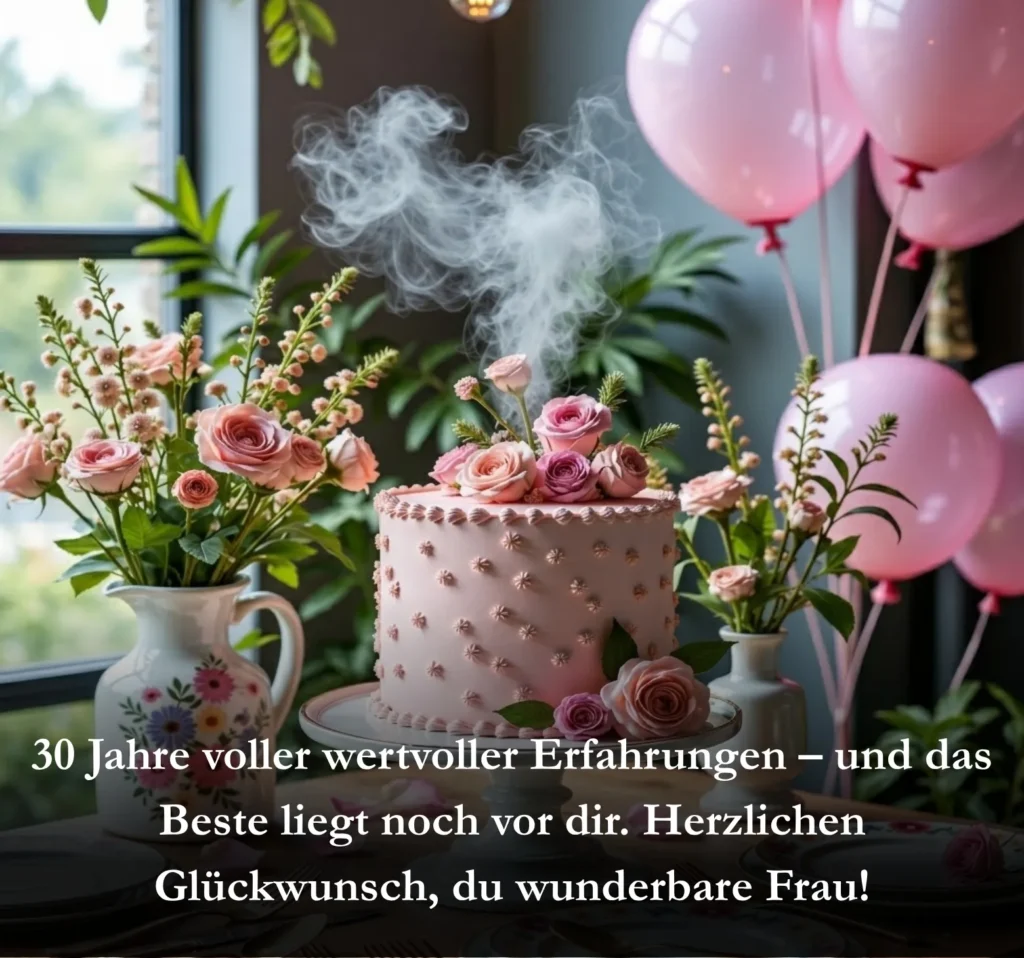 30 Jahre voller wertvoller Erfahrungen – und das Beste liegt noch vor dir. Herzlichen Glückwunsch, du wunderbare Frau!