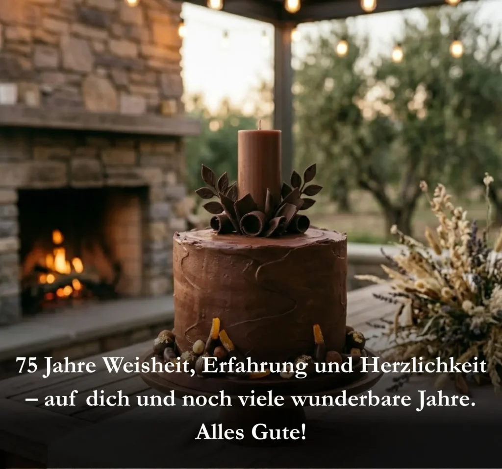 75 Jahre Weisheit, Erfahrung und Herzlichkeit – auf dich und noch viele wunderbare Jahre. Alles Gute!