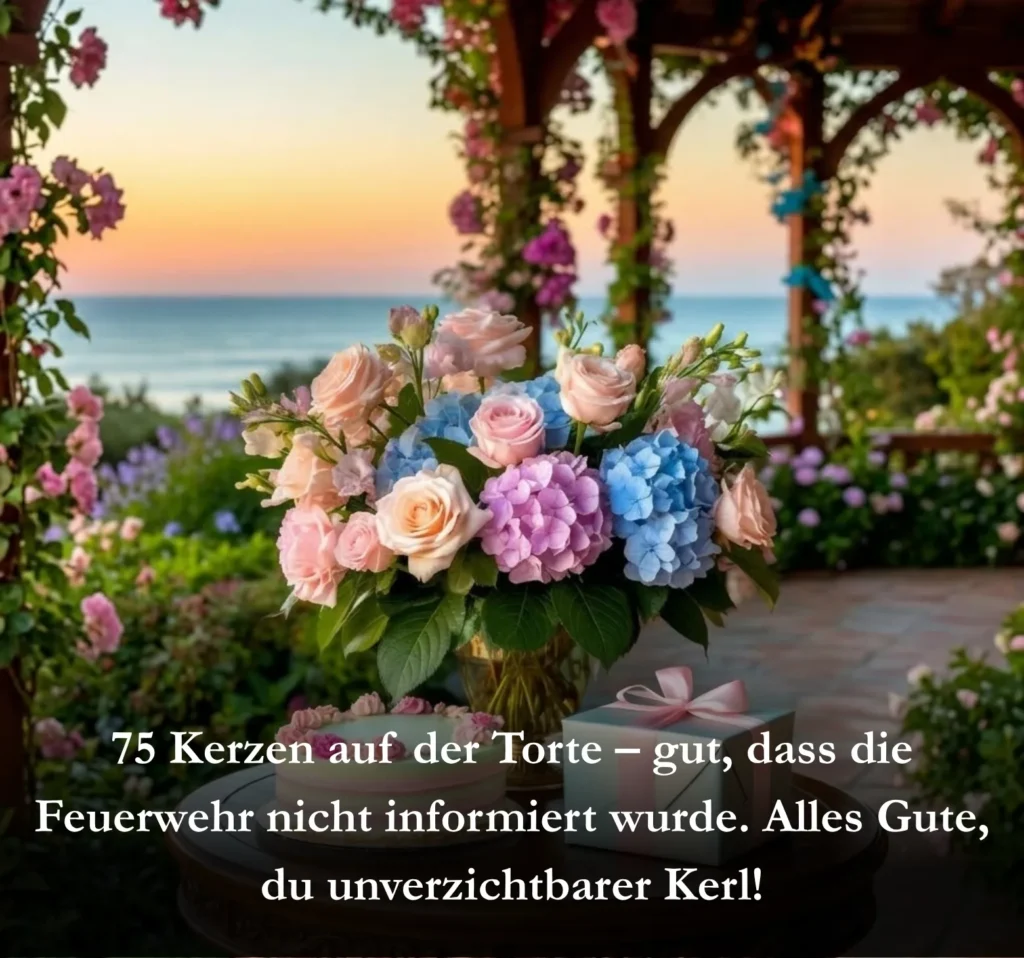 75 Kerzen auf der Torte – gut, dass die Feuerwehr nicht informiert wurde. Alles Gute, du unverzichtbarer Kerl!