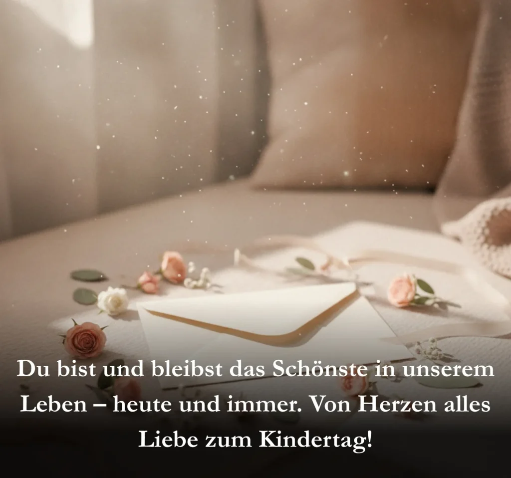 Du bist und bleibst das Schönste in unserem Leben – heute und immer. Von Herzen alles Liebe zum Kindertag!